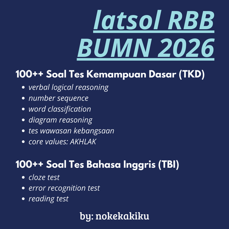 Highlight image for LATSOL TES BAHASA INGGRIS RBB BUMN 2026