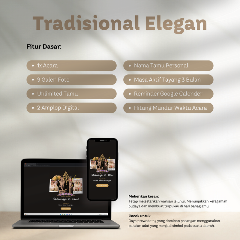 Highlight image for Undangan Digitial Tema Tradisional Elegan Premium