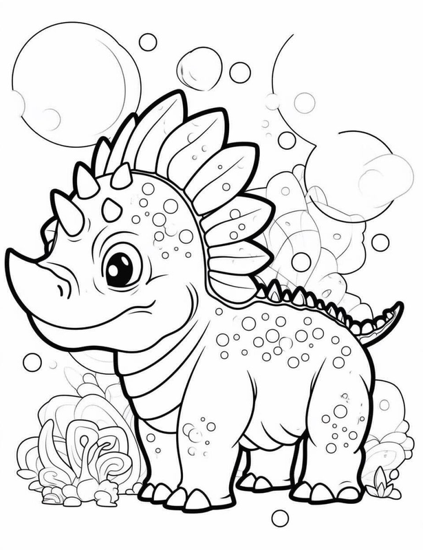 Highlight image 2 for buku mewarnai digital bertemakan dinosaurus