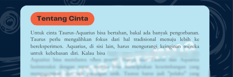 Highlight image 2 for Kecocokan Couple Taurus dan Aquarius