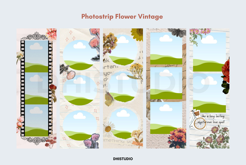 Highlight image 1 for Photostrip Templates | Flower Vintage Theme