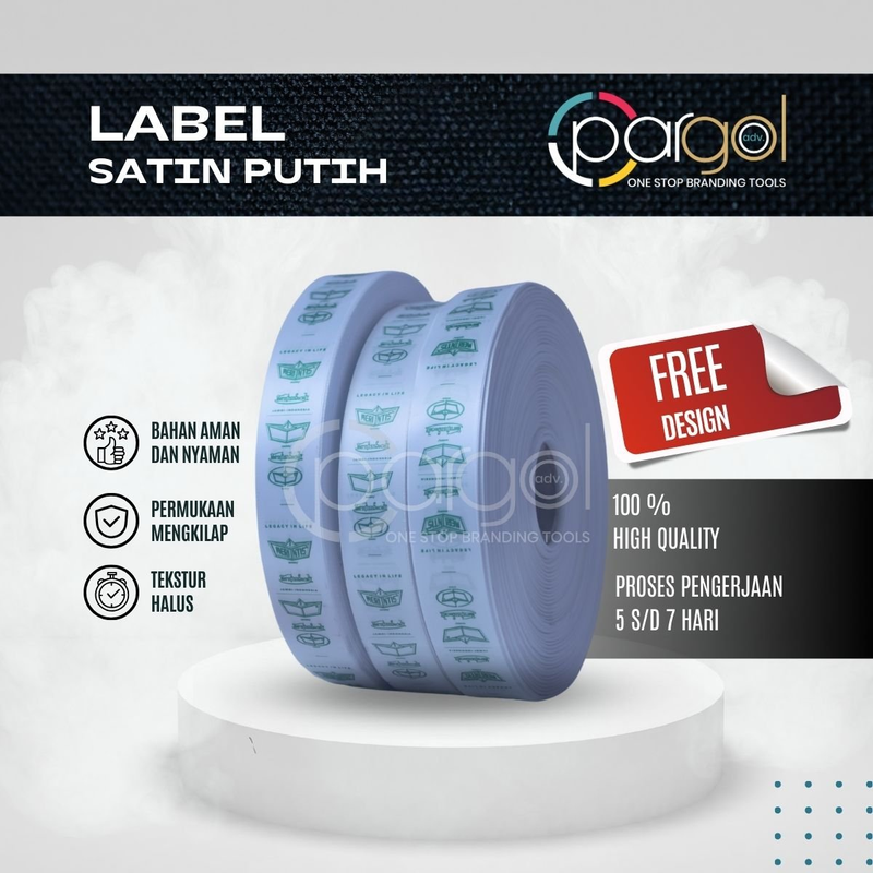 Highlight image 1 for Label Satin Putih