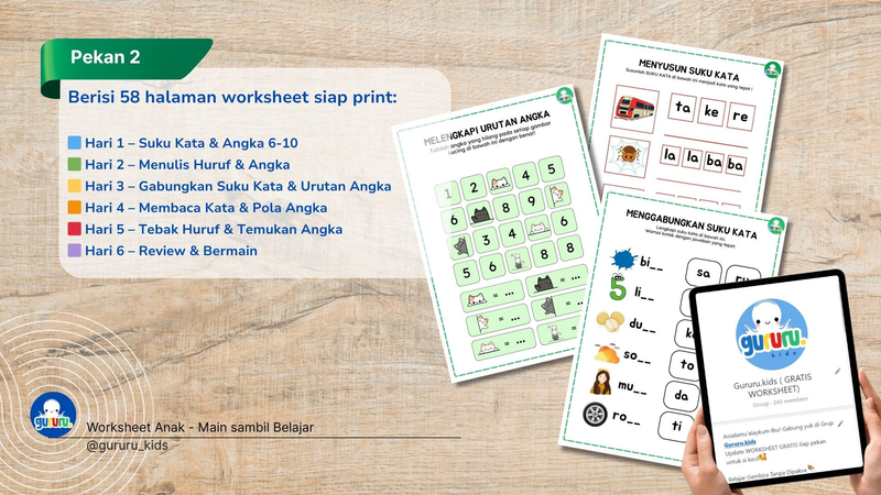 📘 eBook PDF “Worksheet 30 Hari Siap Masuk SD – Pekan #2”