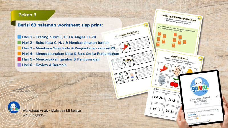 📘 eBook PDF “Worksheet 30 Hari Siap Masuk SD – Pekan #3”