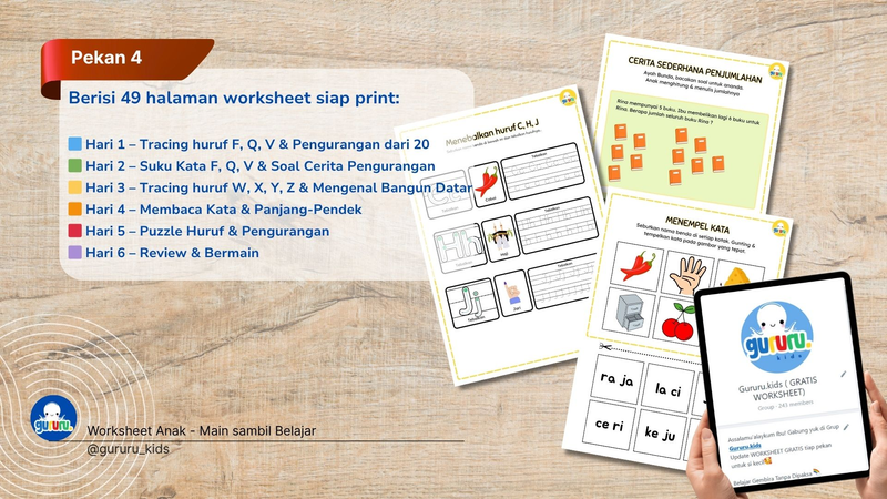 📘 eBook PDF “Worksheet 30 Hari Siap Masuk SD – Pekan #4”