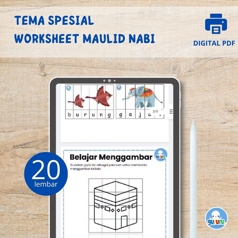 Highlight image for Printable Maulid Nabi -eBook Worksheet Anak Usia 2-8 Tahun 