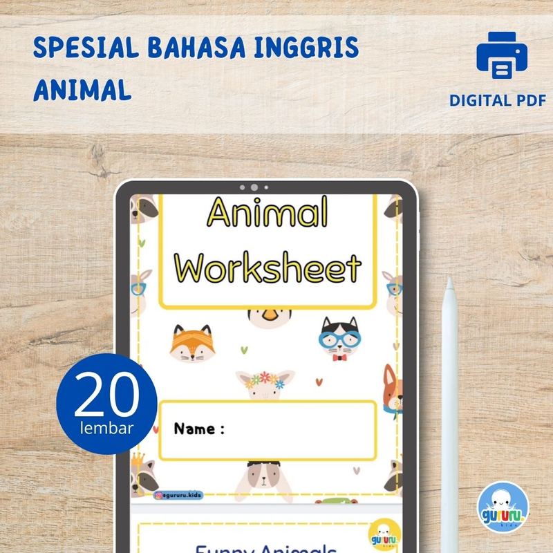 Highlight image for Aktivitas Pra Sekolah: Worksheet Belajar Bahasa Inggris Mengenal Berbagai Hewan