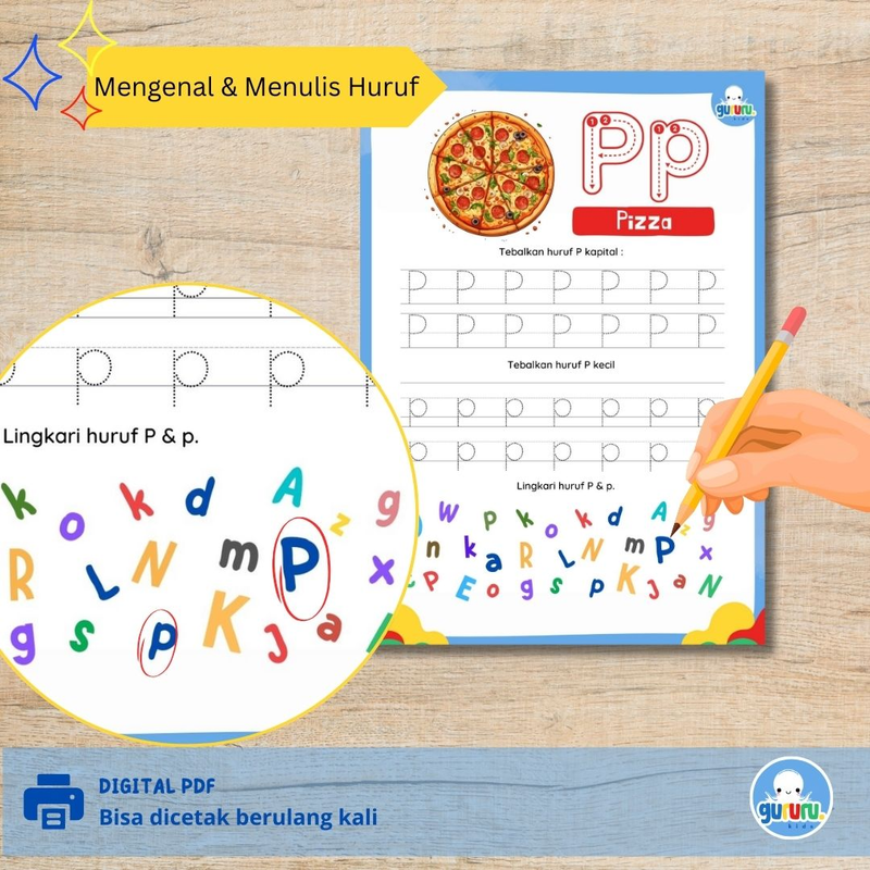 Highlight image for Worksheet Anak TK Tema Pizza