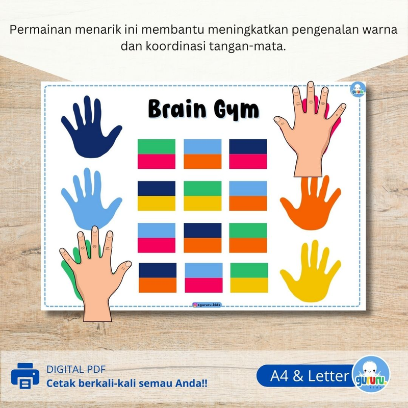 Highlight image 3 for Worksheet Brain Gym untuk Anak TK – Latih Kecerdasan dan Motorik Anak Sambil Bermain