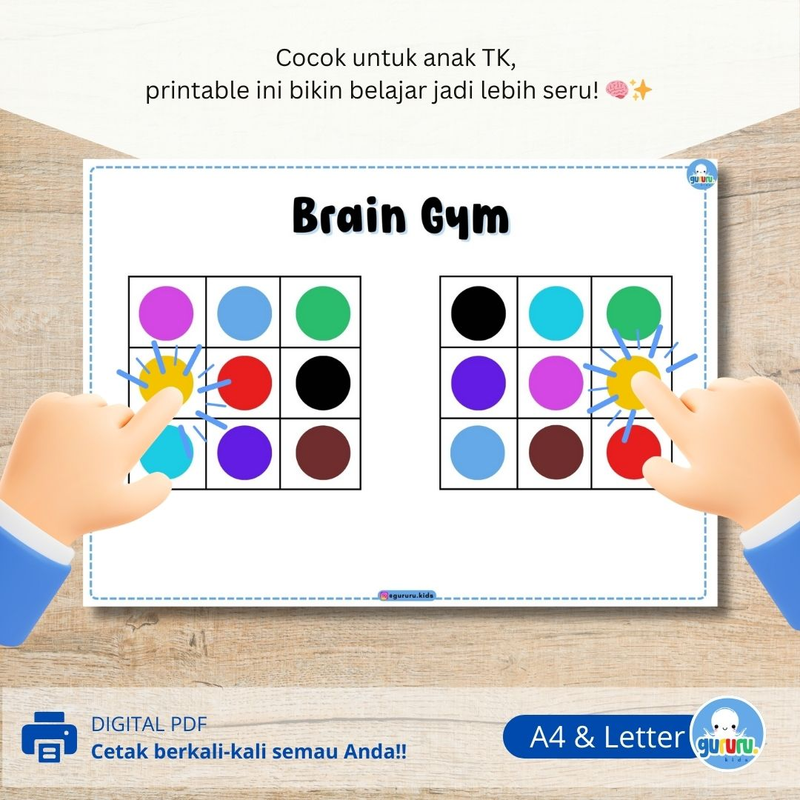 Highlight image 4 for Worksheet Brain Gym untuk Anak TK – Latih Kecerdasan dan Motorik Anak Sambil Bermain