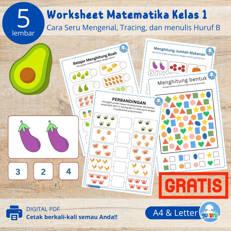 Highlight image for GRATIS Worksheet Matematika Kelas 1 – Latihan Hitung Seru untuk Anak