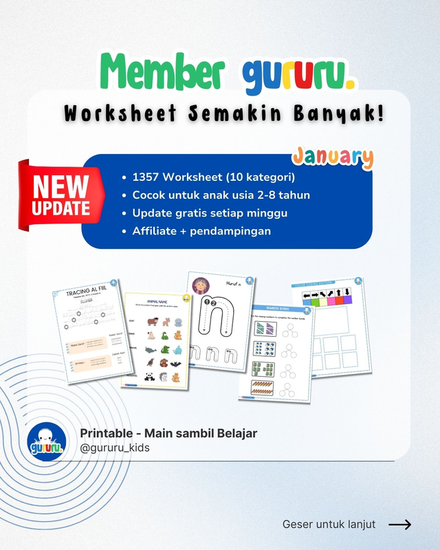 Highlight image for Akses Lengkap Member Gururu Paket Lengkap 1357 lembar