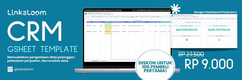 Highlight image 1 for CRM Gsheet Template - Siap Pakai, tinggal Copy! - LinkaLoom