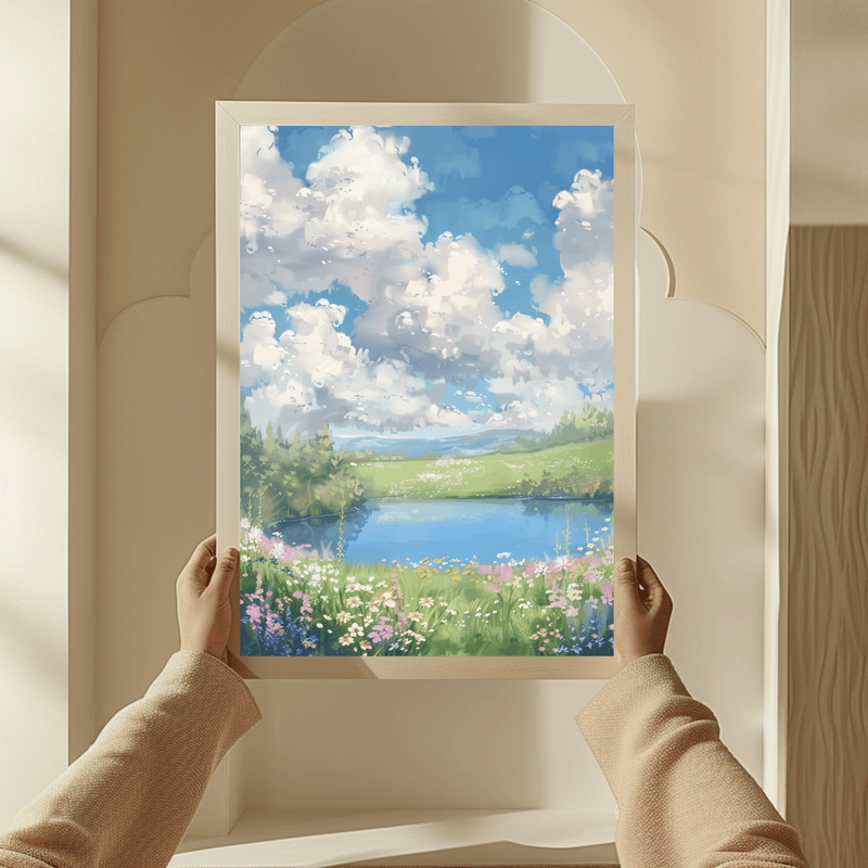 Highlight image 1 for ART PRINT A LAKE IN THE DISTANCE - WALL DECOR - AESTHETIC ART PRINT