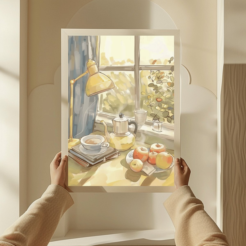 Highlight image 1 for ART PRINT A COZY MORNING COFFE - WALL DECOR - AESTHETIC ART PRINT