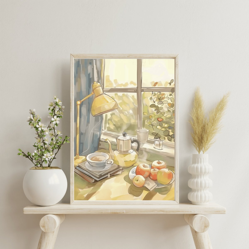 Highlight image 2 for ART PRINT A COZY MORNING COFFE - WALL DECOR - AESTHETIC ART PRINT