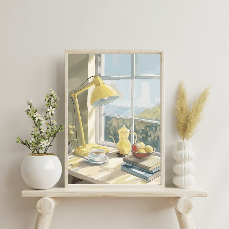 Highlight image 3 for ART PRINT A COZY MORNING COFFE - WALL DECOR - AESTHETIC ART PRINT