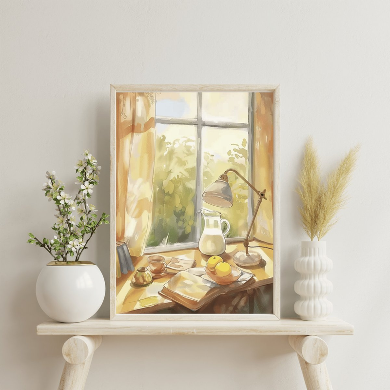 Highlight image 4 for ART PRINT A COZY MORNING COFFE - WALL DECOR - AESTHETIC ART PRINT