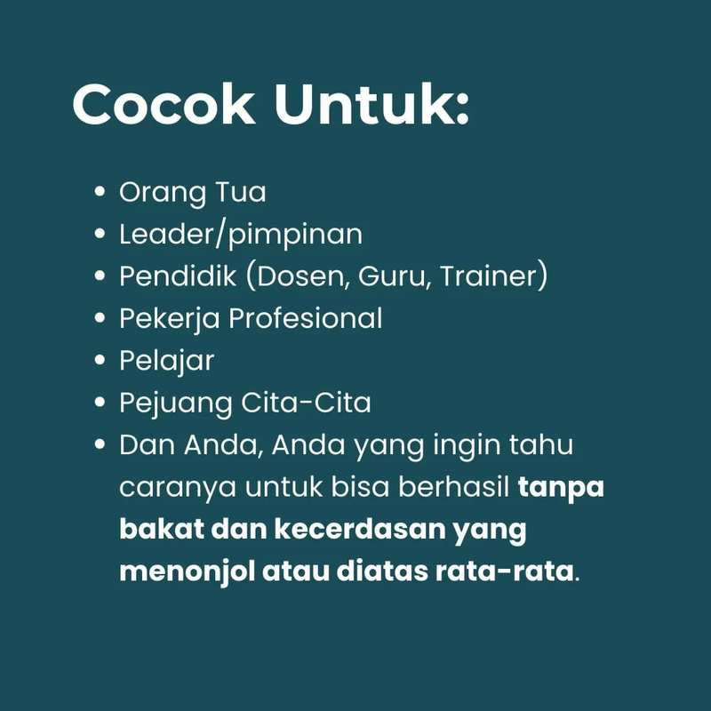 Highlight image for Cara Sukses Tanpa Bakat & Kecerdasan Yang Menonjol
