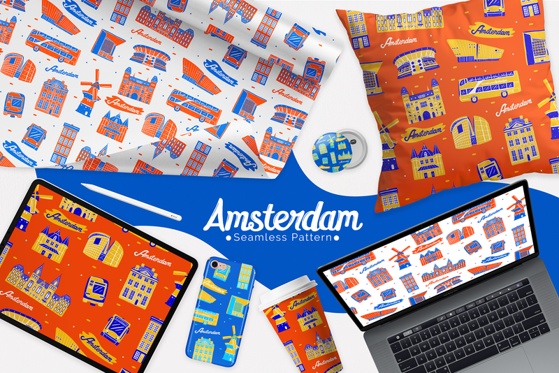 Highlight image for Amsterdam Seamless Pattern Pack