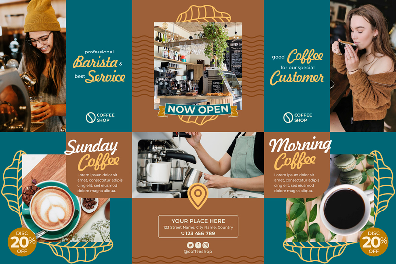 Highlight image 1 for Coffee Shop Instagram Feed Pack #01