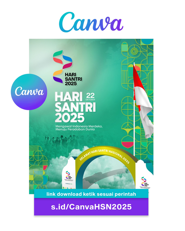 Highlight image 1 for Canva Poster Hari Santri