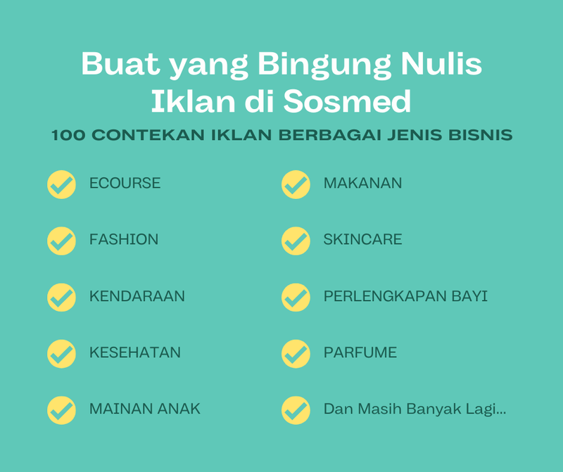Highlight image for Free 100 Contekan Iklan Sosmed Berbagai Jenis Bisnis