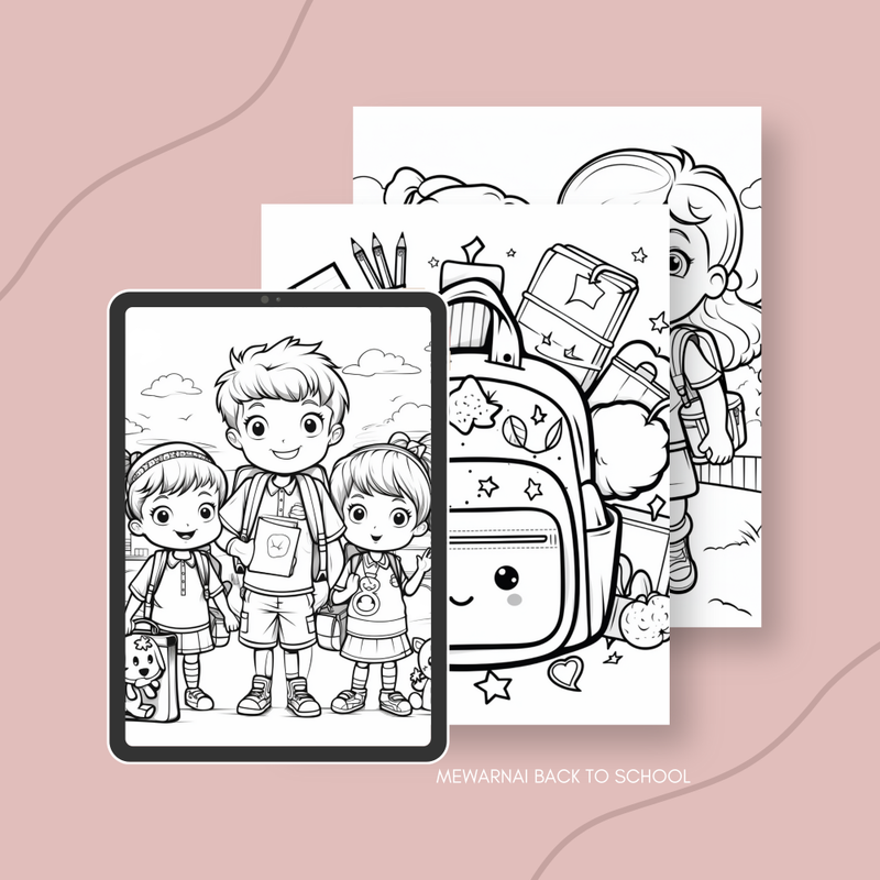 Highlight image 1 for 15 Printable Mewarnai (Coloring) Back To School