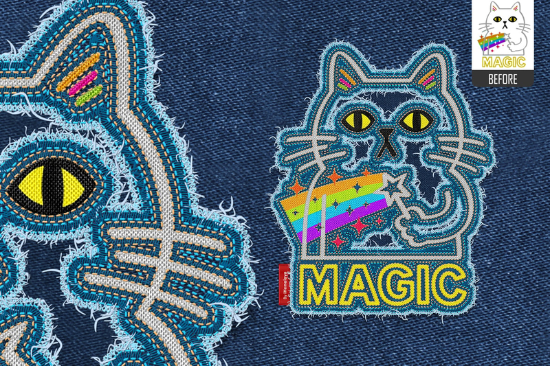 Highlight image 3 for Embroidery Patch Maker Photoshop Action