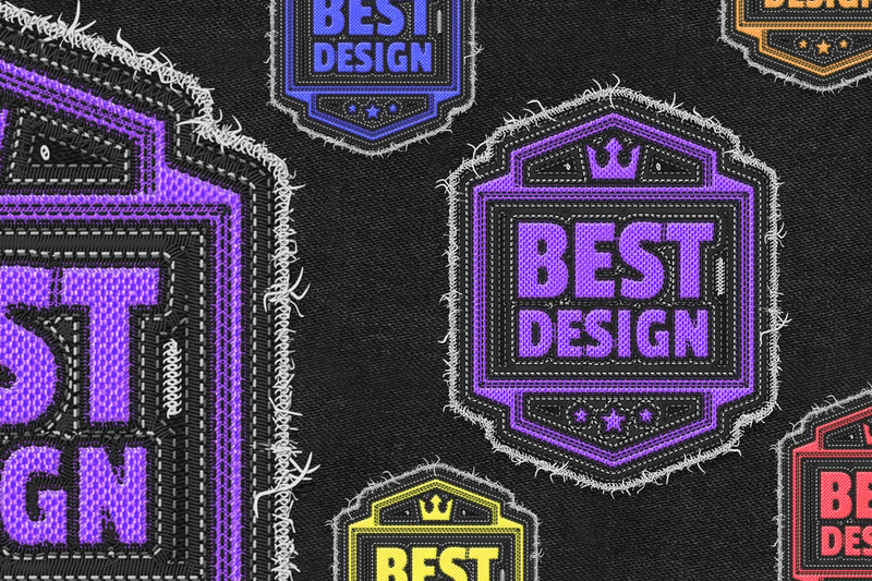 Highlight image 4 for Embroidery Patch Maker Photoshop Action
