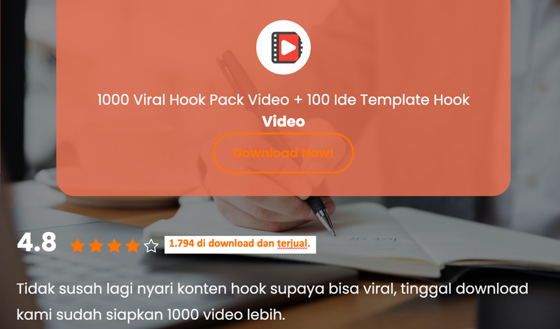 Highlight image for 1000 Viral Hook Pack Video + 100 Ide Template Hook