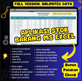 image for Aplikasi stok barang ms excel full versi button