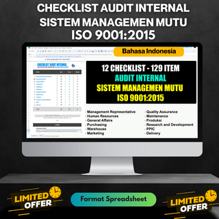 image for Template Spreadsheet CHECKLIST AUDIT INTERNAL SISTEM MANAGEMEN MUTU button