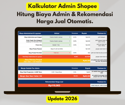 image for  No 020 Kalkulator Admin Shopee Hitung Biaya Admin dan Rekomendasi Harga Jual Otomatis button