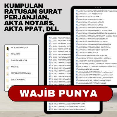 image for No 021 Kumpulan Draft Akta Notaris dan Format Perjanjian Hukum button
