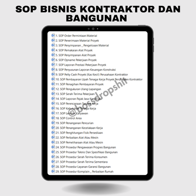 image for No 022 SOP Bisnis Kontraktor dan Bangunan Siap Pakai button