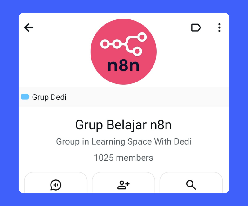 Highlight image for Gabung Grup Belajar n8n (Eksklusif)