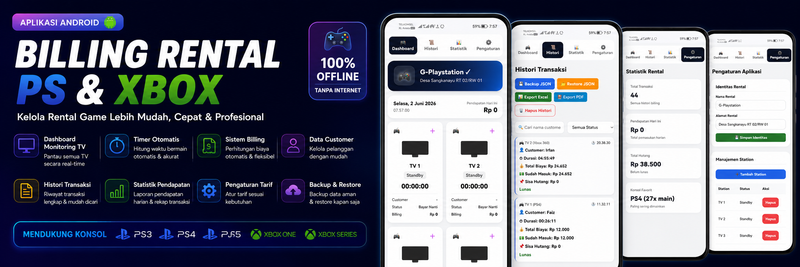 Highlight image for ๐ฎ Aplikasi Billing Rental PS & Xbox Android