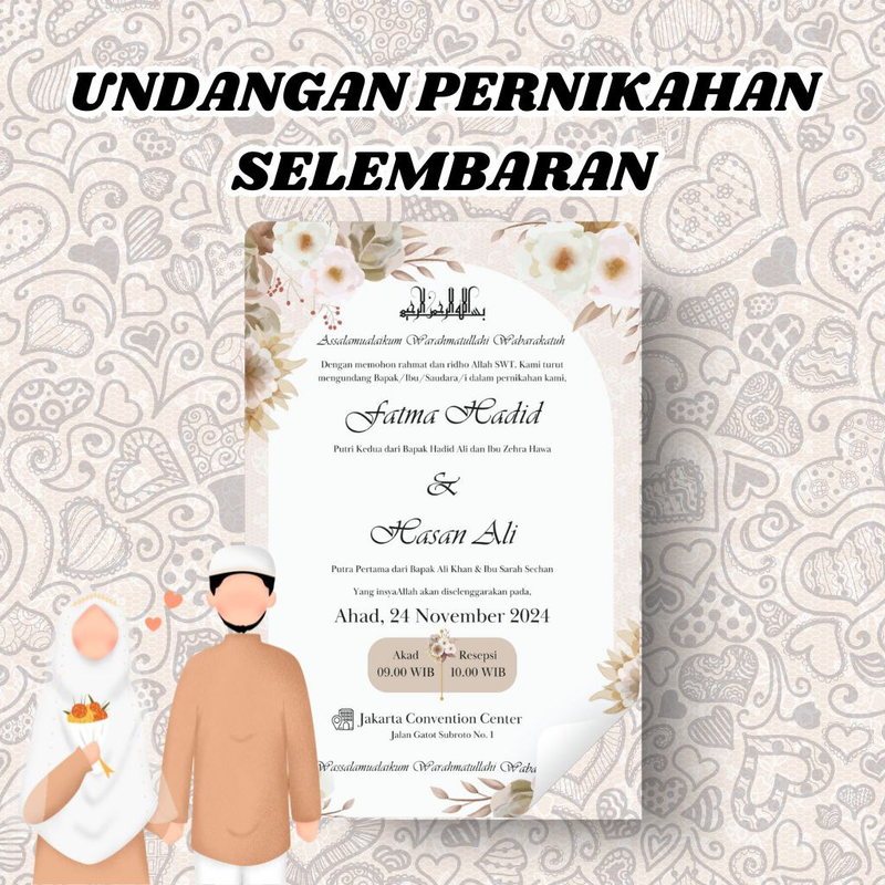 Highlight image for [Only 15K] Template Canva Undangan Nikah Selembaran