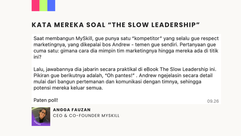 Image 0 for Apa Kata Orang soal The Slow Leadership?