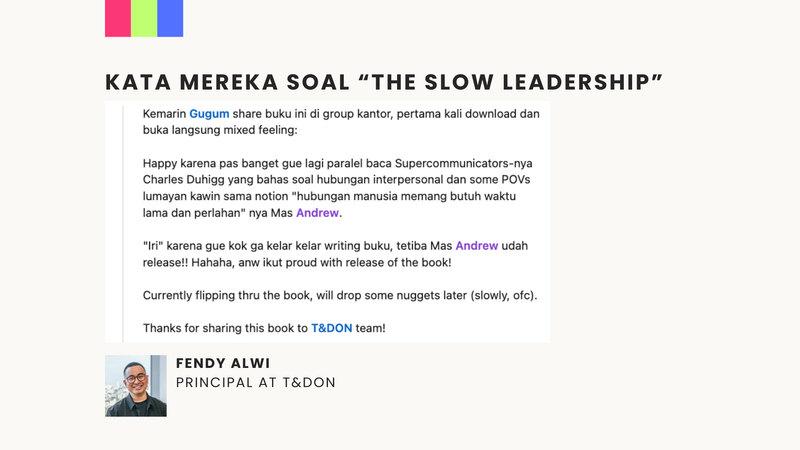 Image 1 for Apa Kata Orang soal The Slow Leadership?