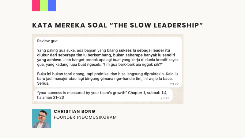 Image 2 for Apa Kata Orang soal The Slow Leadership?