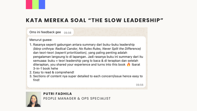 Highlight image 3 for [E-Book] The Slow Leadership by Andrew Prasatya 📚