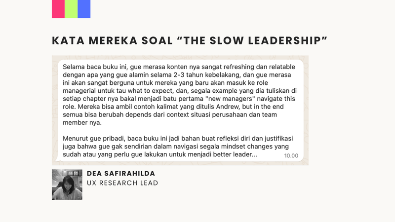 Highlight image 4 for [E-Book] The Slow Leadership by Andrew Prasatya 📚