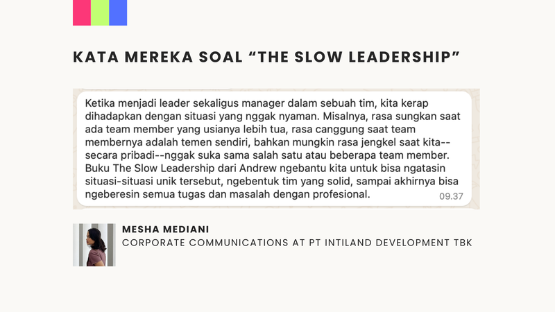 Highlight image 6 for [E-Book] The Slow Leadership by Andrew Prasatya 📚