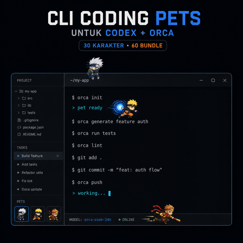 Highlight image for Codex Pets — 126 Bundle / 50 Karakter untuk Orca & Codex