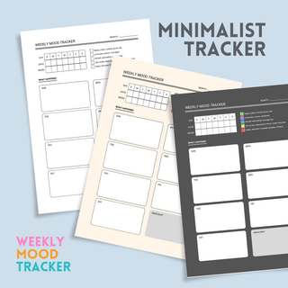 image for 01 Weekly Mood Tracker Digital Journal Printable Minimalist button
