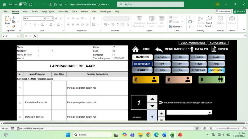 Highlight image for Rapor Kokurikuler SMP Fase D.V26