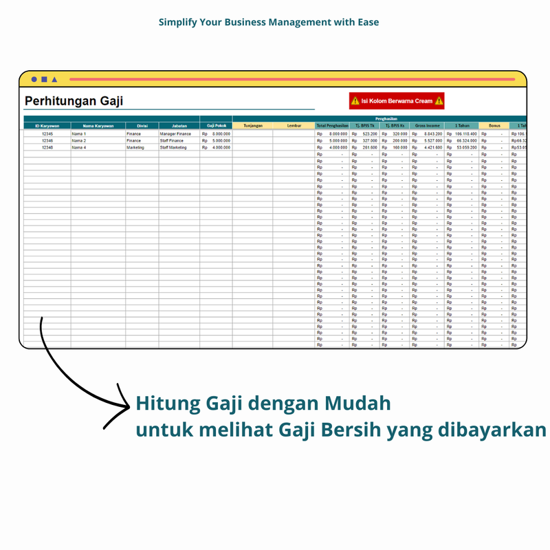 Highlight image for Template Hitung Gaji : Upah Pokok, Tunjangan, dan Potongan
