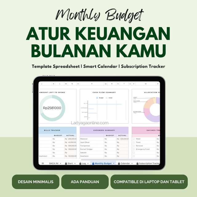 Image for Template Spreadsheet Keuangan Bulanan